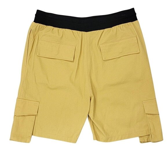 Grindhouse Denim Mens Cargo Shorts Size Large Tan Khaki Drawstring Waist Stretch - Picture 2 of 13